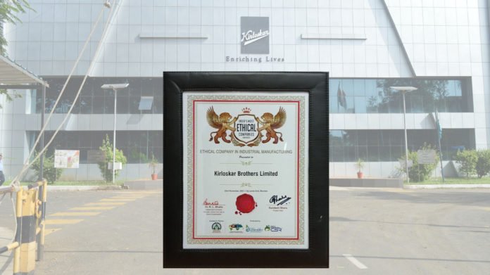 Kirloskar wins ‘India’s Most Ethical Company’ Award